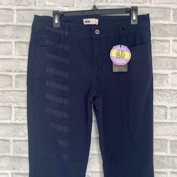 Bebop navy blue khaki wide leg work /uniform pant - Picture 6 of 16